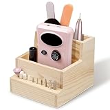 Urbuti Nail Drill Bits Holder, Wooden 10 Holes Nail Drill Machine Holder Display Storage Box,...
