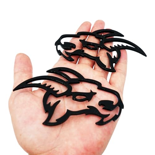 Image of 2Pc Angry Goat Custom Emblem Badge for Truck SUV Car (Black)
