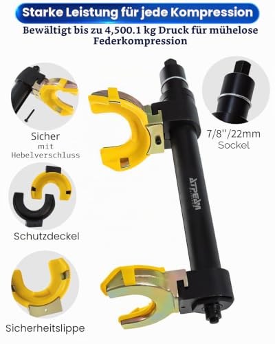 ATPEAM Universal Federspanner KFZ, 300mm McPherson Federspanner Set für McPherson Federbeinsysteme, mit Kunststoffschutz, 1050 kg Belastbarkeit