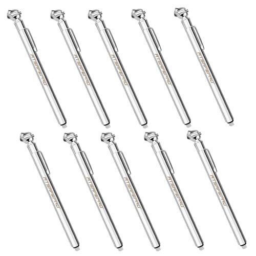 ATsafepro Pencil Tire Pressure Gauge (5-50PSI&10-75PSI), Tire Pressure Gauge with Sealed Zinc Alloy Nozzle and Silvery Aluminum Tube Body, Tire Gauge Suitable for Cars, Bikes, Trucks(Pack of 10)