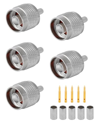 10 Connettori F Maschio Coassiali 50 Ohm - Per Cavi RG58, RG142, RG400, LMR200, Crimpatura - Foto 2