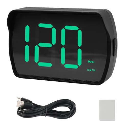 FunWorth Digital GPS Speedometer Car HUD, Real-Time Replaceable MPH/KMH Heads Up Display Large LED Font, Universal Fit for Cars, Trucks, Motorcycles USB Plug & Play