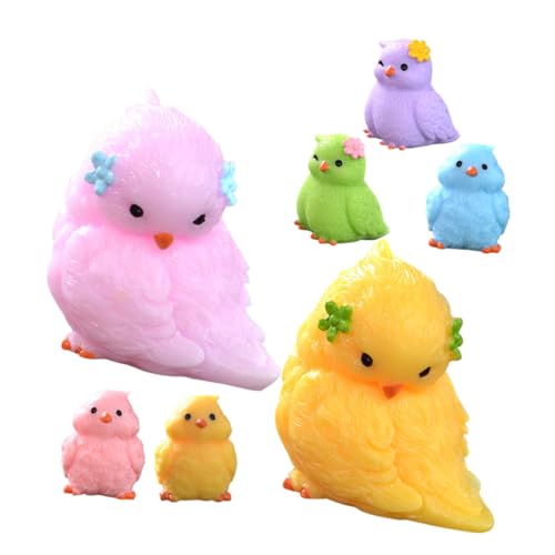 GAROZATION 7pièces Statues Oiseaux Miniatures Résine De Décorations Colorées pour Jardin Et Intérieur Figurines Oiseaux Adorables pour -paysages Et Ornements De Table