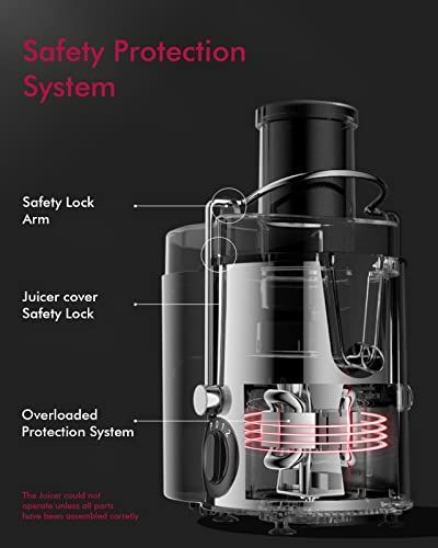 Juicer Machine, Sifene 3" Wide Mouth 500W Centrifugal Juicer For Vegetable And Fruit, Juice Extractor, Juice Maker Machines With 3-Speed Setting, Easy To Clean #TOP6