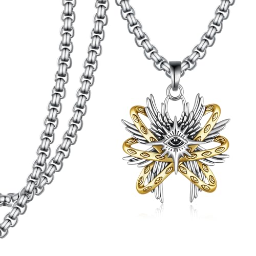 Biblically Accurate Angel Necklace 925 Sterling Silver Angel Wings Necklace Saints Jewelry Gifts for Men Women