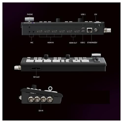 AMYSTY Duet 複数カメラ SDI/ライブ ストリーム ビデオ ミキサー スイッチャー、SD レコードおよび NDI HX をサポート の商品画像 3