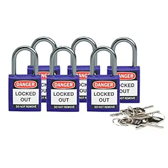 Brady 118968 Purple, Brady Compact Safety Lock - Keyed Alike (6 Locks)