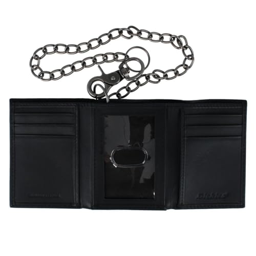 Dickies Men's Leather Trifold Wallet with Chain3