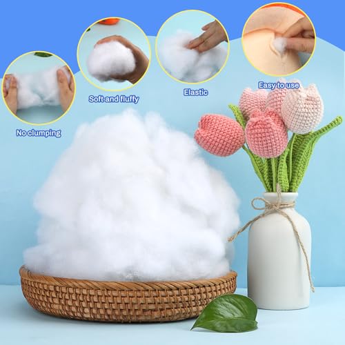 Image of Bupete 3lb /49oz Polyfill Stuffing, (1.8oz~4.18lb) Pillow Stuffing