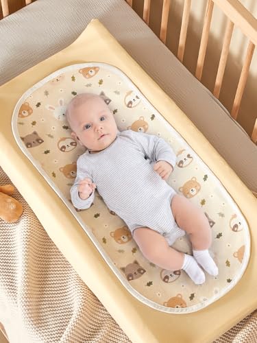 Image of TILLYOU Waterproof Changing Pad Liners 6 Pack, 100% Cotton Reusable Cloth Diaper Liners, Pet