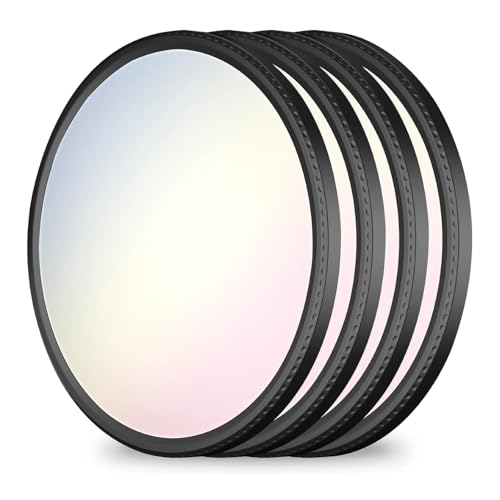 hunhun 4 Pack 15.8 Inch Dimmable LED Flush Mount Ceiling Light 4800LM Round Light Fixture 5 Color Temperature Selectable Large Flat Ceiling Lamp for Living Dining Room Black ETL Listed