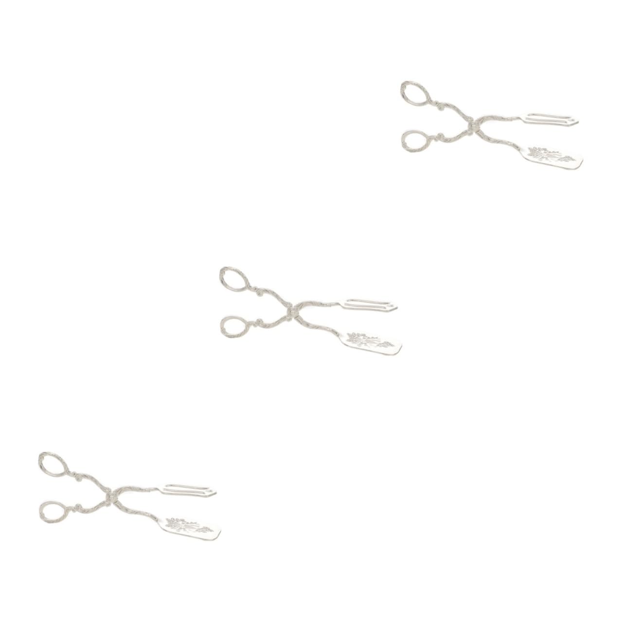 DECHOUS 3 Pz Porta torta europeo utensili da cucina pinze da portata a forma di forbice MORSETTO cibo set cucina gadget cucina pinze metalliche pinza da cucina multifunzione lega Silver