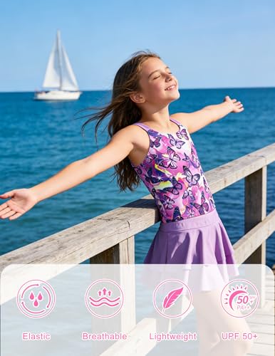 Image of ALISISTER Girls Tankini Swimsuit Two Piece Bathing Suits Summer Beach Swimwear with Shorts for 7-12 Years