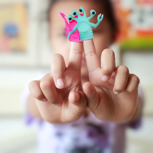 SAFIGLE Kinder Spielzeug 6 Fingerpuppen Dehnbare Fingerpuppen Fidget-Spielzeug Fingermonster Taschenfüller Rollenspiel-Spielzeug Partyartikel Lustiges Spielzeug Für Kinder Zufällige Kinderspielzeug ha