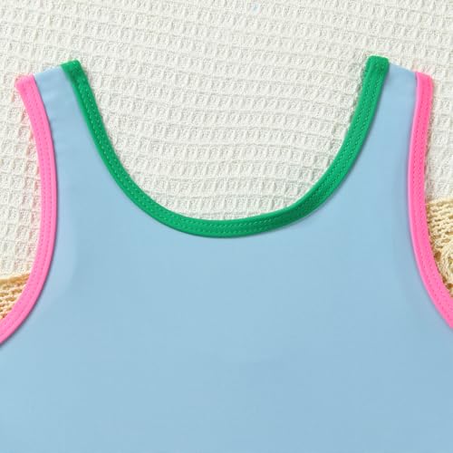 Toddler Girl Swimsuit Candy Color One-Piece Swimwear Girls Color Block Bathing Suit Summer Bikini Set 1-6 Years4