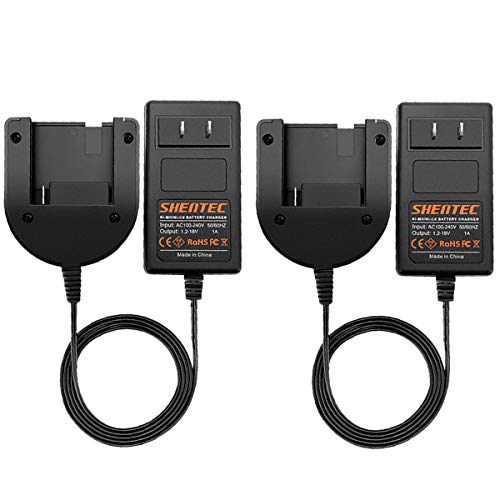 Shentec 2 Pack 1.2V-18V Battery Charger Compatible with Porter Cable PC18B PCC489N Ni-MH/Ni-Cd Slide-in Style Batteries (Not for Li-ion Battery)
