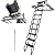 EQCOTWEA Loft Attic Ladder Wall-Mounted Extension Ladder 21.2x5.5in Wall Folding Ladder W/12 Pedals Beam Scissor Stairs 8.2-9.8ft Height Telescopic Attic Stairs Load 660LB(Pure-Black)