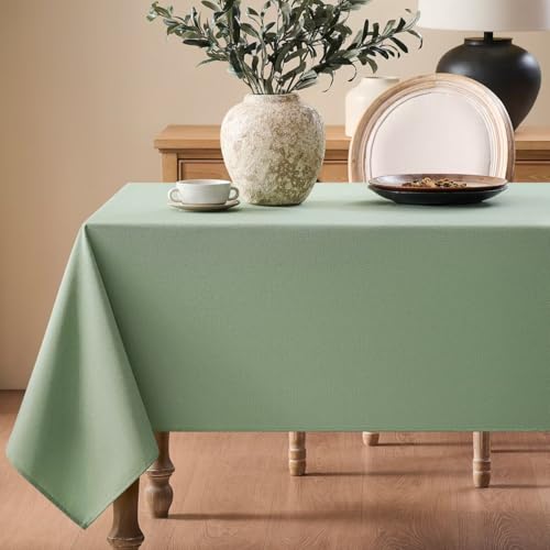 Maymiss Faux Linen Tablecloths for Rectangle Tables, Burlap Textured Table
