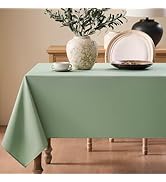 Maymiss Faux Linen Tablecloths for Rectangle Tables, Burlap Textured Table Cloths Washable Farmho...