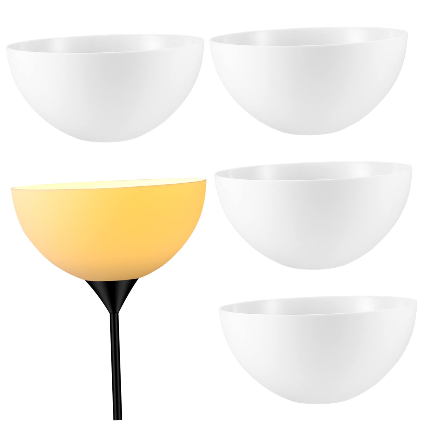 HELVES 4 Pcs Lampshade Plastic Lamp Shades for Floor Lamps Floor Lamp Shade Replacement Pendant Lamp Shade Chandelier Lamp Shades Lamp Shades for Table Lamps Bowl Shape Lampshades Bevel