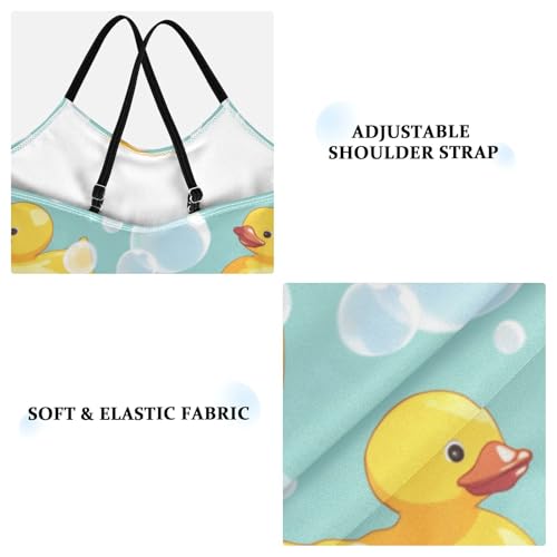 Rubber Ducks Girls One Piece Swimsuits Bubbles Sport Halter Swimwear Beach Bathing Suit 3T3