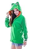 FUNCOS Unisex Animal Cosplay Frog Sweaters Hoodie Hooded Sweatshirts L