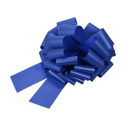 Lazos de 16 pulgadas azul oscuro con purpurina para regalos gigantes y cestas