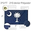 Anley EverStrong Series Embroidered South Carolina State Flag 3x5 Ft - Embroidery & Heavy Duty Canvas Header - 4 Rows of Lock Stitching - South Carolina SC Flag with Brass Grommets 3 X 5 Ft #1