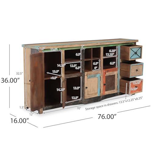 Accent-Boho-Style-Sideboard-Buffet-Cabinet-with-Multifunctional-Storage-Farmhouse-Multicolor-Credenza-76-Inch-Wine-Coffee-Bar-Cabinet-for-Living-Dining-Room-Entry-Kitchen Accent Boho Style Sideboard Buffet Cabinet with Multifunctional Storage Farmhouse Multicolor Credenza 76 Inch Wine Coffee Bar Cabinet for Living Dining Room Entry Kitchen