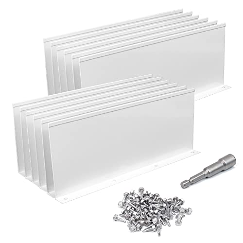 Powrocket 12 Pack Aluminum Gutter Valley Splash Guard,Keep Water from Overshooting The Gutter,for Valley,Corner,or Straight,10 inch Each Piece,White