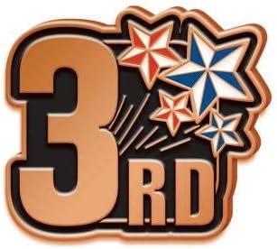 Third Place Bronze Award Pins - 1.25" 3rd Place Sports Pin Award 50 Pack