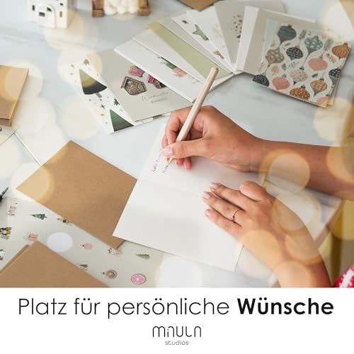 Milula Studios 30 Weihnachtskarten Mit Umschlag - Adventskarten A6 - Karten Weihnachten Set - Christmas Cards - Weihnachtskarte Set Postkarten - Weihnachten Karten Set Für Weihnachten - Set