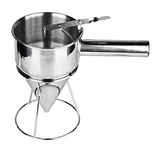 Embudo de pistón para panqueques, dispensador de masa, Nizirioo de acero inoxidable, dosificador de cocina, embudo de relleno, embudo de batter con rack, para el hogar, cocina, panadería, tartas, Embudo de pistón para panqueques, dispensador de masa, Nizirioo de acero inoxidable, dosificador de cocina, embudo de relleno, embudo de batter con rack, para el hogar, cocina, panadería, tartas,