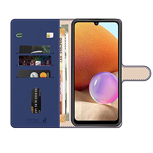 Image of AIBEX Premium Flip Case Cover Shockproof PU Leather Flip Case Foldable Stand & Pocket Magnetic Closure for Vivo V21 5G - Blue