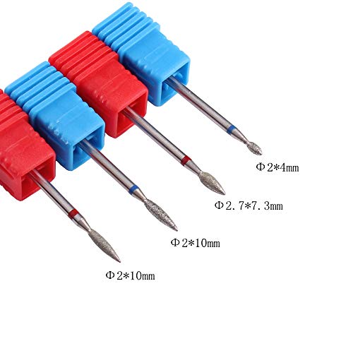 Mzcmsl Flame Cuticle Drill Bit For Russian Manicure,Safety Diamond Nail Drill Bit,3/32 Electric Cuticle Remover Bit(4Pcs) #TOP1