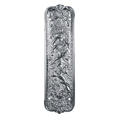Brass Art Style/Various Designed Fingerplates, Push Plates in Polished Chrome or Satin Nickel (Urania, Satin Nickel)