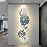 Orologio Da Parete Decorativo Con Illuminazione LED, Caratterizzato Da Un Design Artistico Tridimensionale In Cristallo E Porcellana,Perfetto Da Appendere In Salotto(C,40*120CM/15.7*47.2IN)