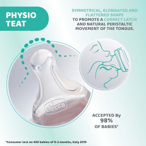 Chicco Perfect 5 Flacone Anti-Colic Flacone Da 240 Ml, Flusso Medio, Per Neonati 2 M +, Tettarella In Silicone, Biberon Da 240 Ml Con Sistema Intui-Flow - 5