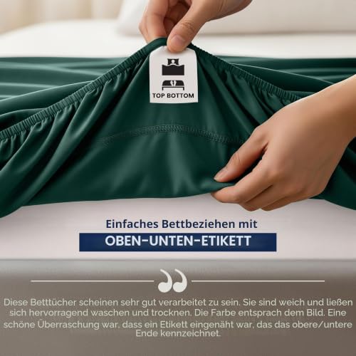 Utopia Bedding Queensize-Spannbetttuch mit extra tiefen Taschen, passend für Matratzen bis zu 53,3 cm, schrumpf- und farbbeständig… – Ansicht 6