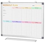 Fitness Tracker Magnetic Whiteboard Workout Plan Dry Erase Board for Wall 24'' x 18'',Hanging Mounted Weekly Fitness Tracker Gym Exercise Tracker Schedules and Checklists