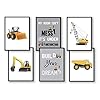 WIETRE® Set van 6 foto’s bouwvoertuigen graafmachine kraan kinderkamer decoratie | foto jongen babykamer poster DIN A4…