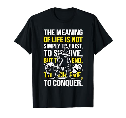 Conquer - Anime Bodybuilding Gym Workout Fitness Motivation T-Shirt
