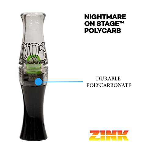 Zink Nightmare On Stage (Nos) Polycarbonate Short Reed Durable Waterfowl Canada Goose Hunting Game Call - Realistic Sounds & Maximum Volume #TOP1