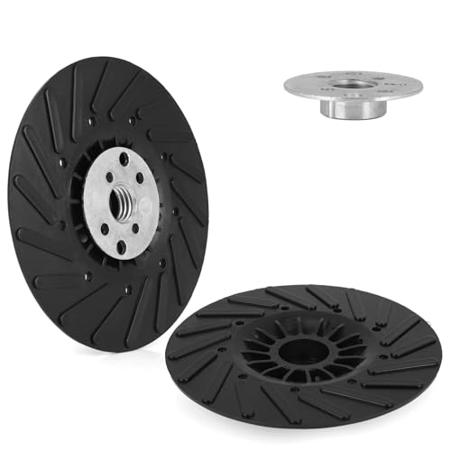 2pcs Plateaux Support pour Meuleuse D'angle de 11,5cm Filetage 5/8"-11, Plateau Turbo Nervuré Antidérapant pour Meulage Polissage Ponçage et Travail Bois Compatible Makita Metabo KIMO et Autres
