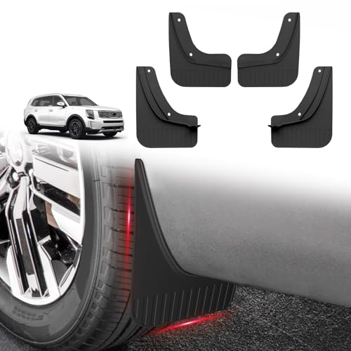 Image of Muslogy Mud Flaps Splash Guards Compatible with Kia Telluride 2020-2025 2026 Accessories Front and Rear Mud Guards 4PCS No Drilling Fender Mudguards Kit with Hardware Accessories