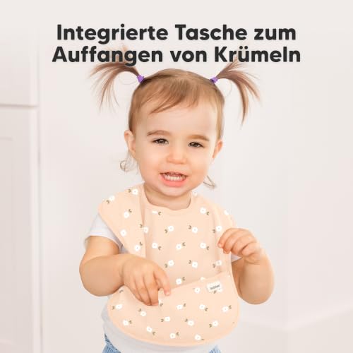 3er-Pack Lätzchen Baby Wasserdicht zum Essen mit Auffangschale (Bloom) – Ansicht 5