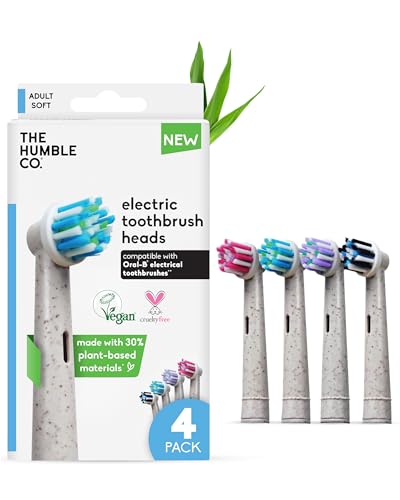 The Humble Co Bamboo Electric Toothbrush Heads Compatible with Oral B Toothbrushes - Replacement Toothbrush Heads with Soft Bristles - Dental Oral Care & Hygiene - Regular Bristles