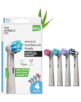 The Humble Co. Bamboo Electric Toothbrush Heads, Soft Bristles (4 Pack)