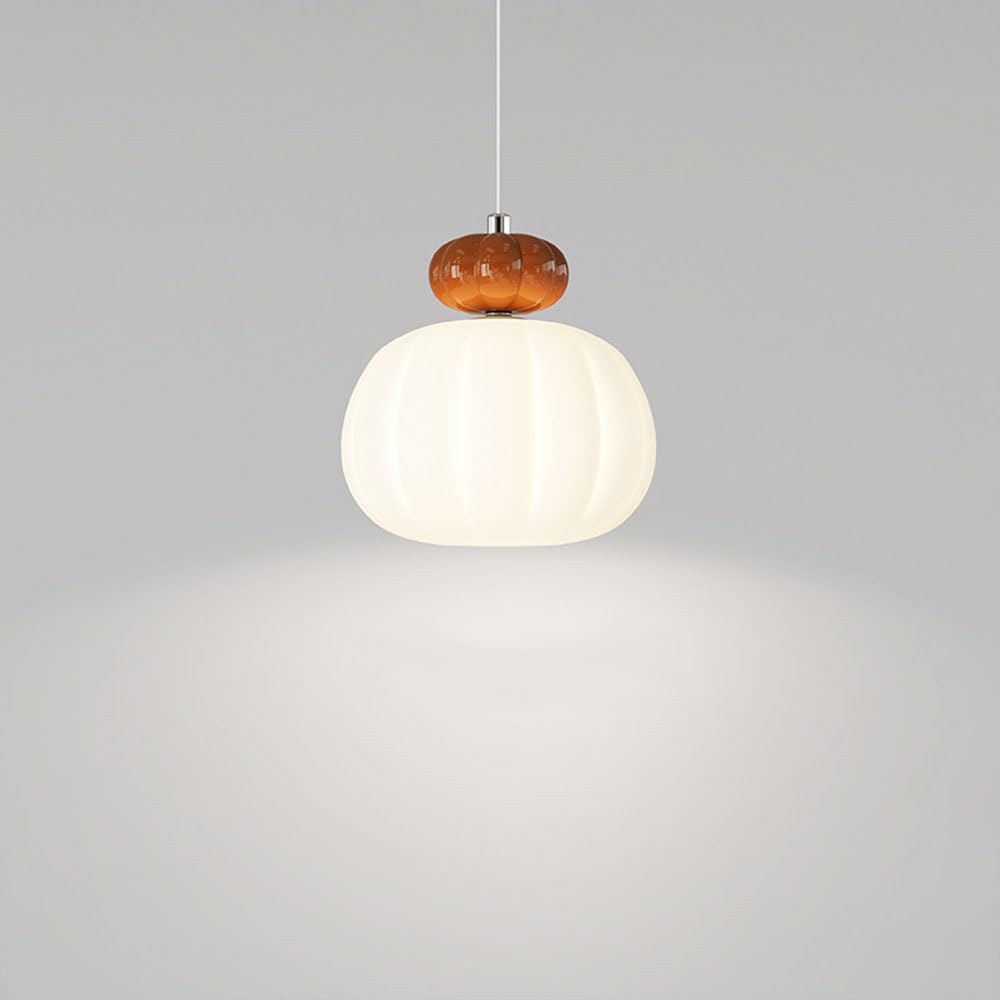 Französische Pendelleuchte im cremefarbenen Stil, kreative kürbisförmige Pendelleuchten, frei anhebbare Decken-Hängelampe, Innendekorations-Droplight für Schlafzimmer-Nachttisch