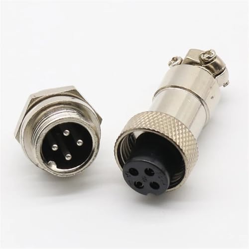 Conector GX12 de 4 pines L90 redondo contra fallos de corriente en cables de aviación de 12mm 4